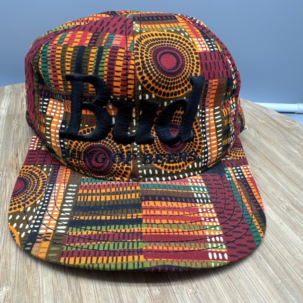 Budweiser Bud King of Beers Hat Multicolor Geometric Print Made USA One Size Boh
